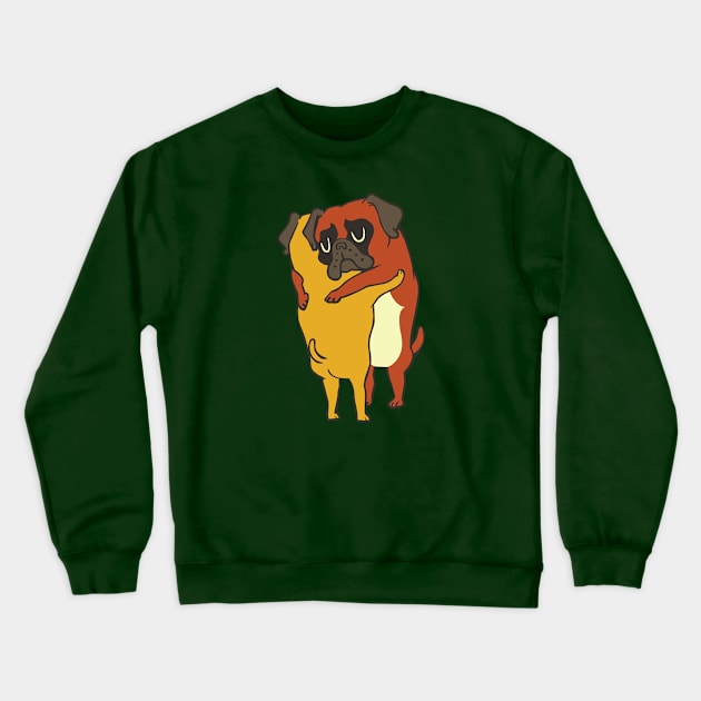 Boxer Hugs Crewneck Sweatshirt by huebucket